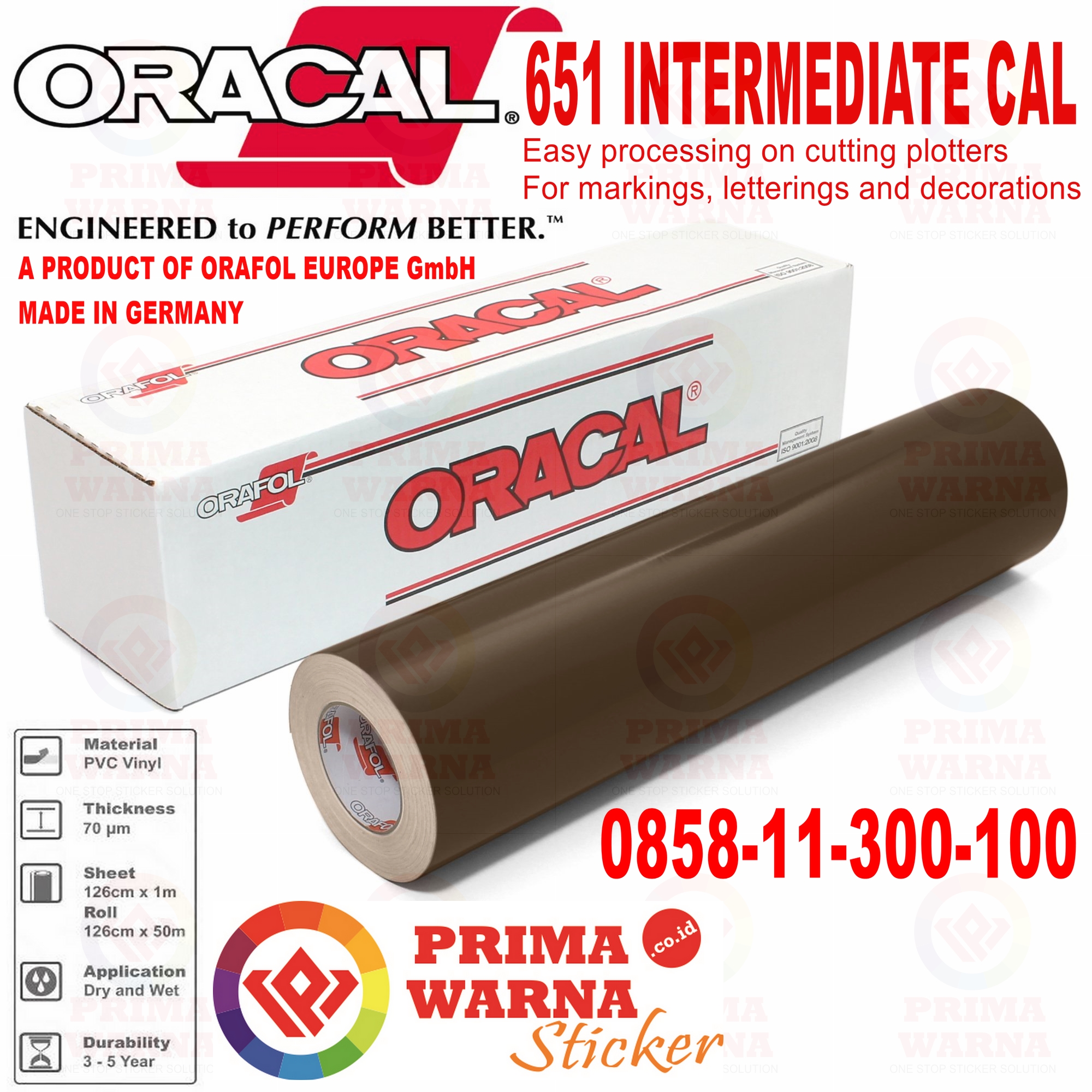 ORACAL 651 G 080 GLOSS BROWN - DISTRIBUTOR SUPPLIER GROSIR BAHAN STICKER VINYL STIKER ORACAL